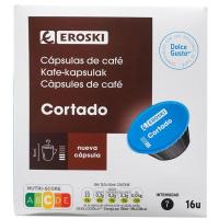 Café cortado compatible Dolce Gusto EROSKI, caja 16 uds