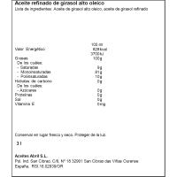 Aceite de girasol alto oleico 80% ABRIL, garrafa 3 litros