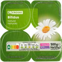 Bífidus natural EROSKI, pack 4x125 g