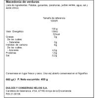 Macedonia de verduras HELIOS, frasco 660 g