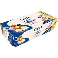 Yogur sabor fresa y macedonia CLESA, pack 8x125 g