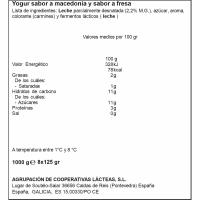 Yogur sabor fresa y macedonia CLESA, pack 8x125 g