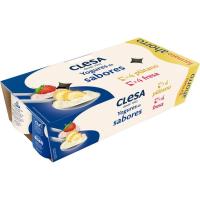 Yogur sabor fresa y plátano CLESA, pack 8x125 g