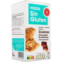 Cookies de choco c/ leche-avell. s/ gluten EROSKI, paquete 150 g