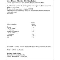 Albariño Blanco Rías Baixas MARTÍN CÓDAX, botella 75 cl