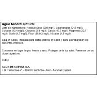 Agua AGUA de CUEVAS, botellín tapón sport 33 cl