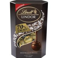 Bombones de cacao 70% LINDT Cornet Lindor, caja 200 g Bombones de cacao 70% LINDT Cornet Lindor, caja 200 g