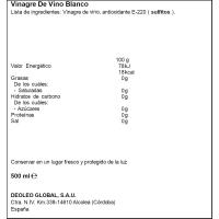 Vinagre de vino blanco Procer CARBONELL, botella 500 ml