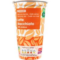 Café latte macchiato EROSKI, vaso 250 ml