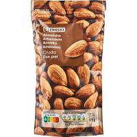 Almendra con piel cruda EROSKI, bolsa 175 g