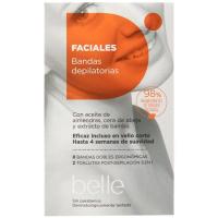 Bandas depilatorias faciales de cera BELLE, caja 16 uds