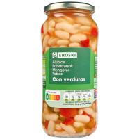 Alubias con verduras EROSKI, frasco 400 g 