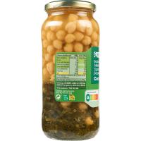 Garbanzos con espinacas EROSKI, frasco 370 g