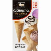 Cucuruchos de galleta para helados DICAR, 10 uds., caja 100 g