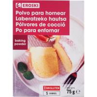 Polvo para hornear EROSKI, caja 75 g