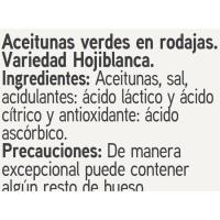 Aceitunas verdes en rodajas EROSKI, frasco 85 g