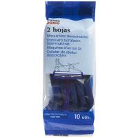 Maquinilla desechable 2 hojas EROSKI BASIC, paquete 10 uds