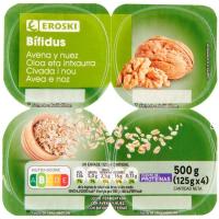 Bífidus con avena-nuez EROSKI, pack 4x125 g