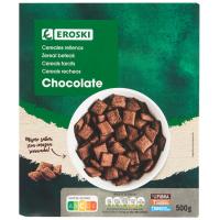 Cereales rellenos de chocolate EROSKI, caja 500 g