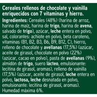 Cereales rellenos de chocolate-vainilla EROSKI, caja 500 g