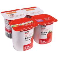 Yogur sabor fresa EROSKI BASIC, pack 4x125 g