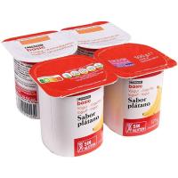 Yogur sabor plátano EROSKI BASIC, pack 4x125 g