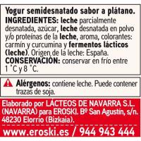 Yogur sabor plátano EROSKI BASIC, pack 4x125 g
