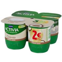 Activia cremoso sabor coco ACTIVIA, pack 4x115 g