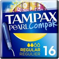 Tampón regular TAMPAX COMPAK PEARL, caja 16 uds