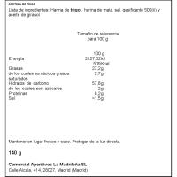 Corteza de trigo familiar LA MADRILEÑA, bolsa 120 g