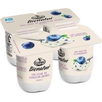 Yogur con trozos de arándanos CLESA Bienatur, pack 4x115 g