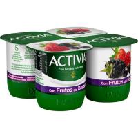 Activia con frutas del bosque DANONE, pack 4x120 g