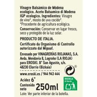 Vinagre de Módena EROSKI BIO, botella 25 cl