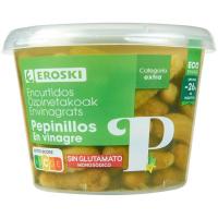 Pepinillos en vinagre EROSKI, cubeta 300 g