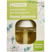 Ambientador eléctrico flores blancas EROSKI, recambio 1 ud