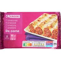 Canelones de carne EROSKI, bandeja 450 g