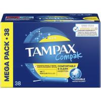 Tampón  regular TAMPAX COMPAK, caja 38 uds