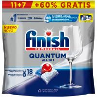 Lavavajillas FINISH QUANTUM TODO EN 1, bolsa 11+7 dosis