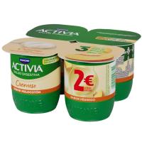 Activia cremoso sabor melocotón DANONE, pack 4x115 g