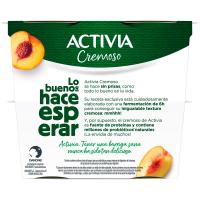 Activia cremoso sabor melocotón DANONE, pack 4x115 g