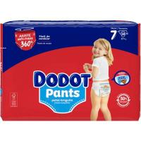 Pants bebé seco Jumbo 17 kg+ Talla 7 DODOT, paquete 38 uds