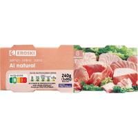 Salmon al natural EROSKI, pack 3x50 g