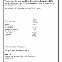 Tentáculos de potón del Pacífico a la gallega ORBE, lata 266 g