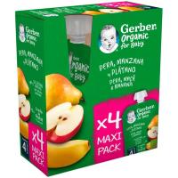 Bolsita de pera, manzana y plátano GERBER, pack 4x90 g