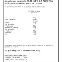 Atún claro al natural RIANXEIRA, pack 3x56 g