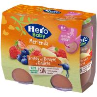 Tarrito de frutas del bosque con galleta HERO, pack 2x190 g