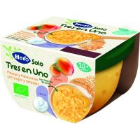 Yogur eco con cereal, mango y melocotón HERO, tarrina 120 g