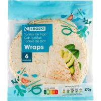 Wraps EROSKI, 6 uds, paquete 370 g