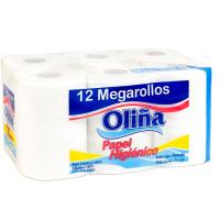 Papel higiénico mega OLIÑA, paquete 12 rollos