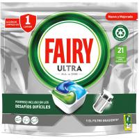 Lavavajillas máquina FAIRY TODO EN 1 ULTRA, bolsa 21 dosis